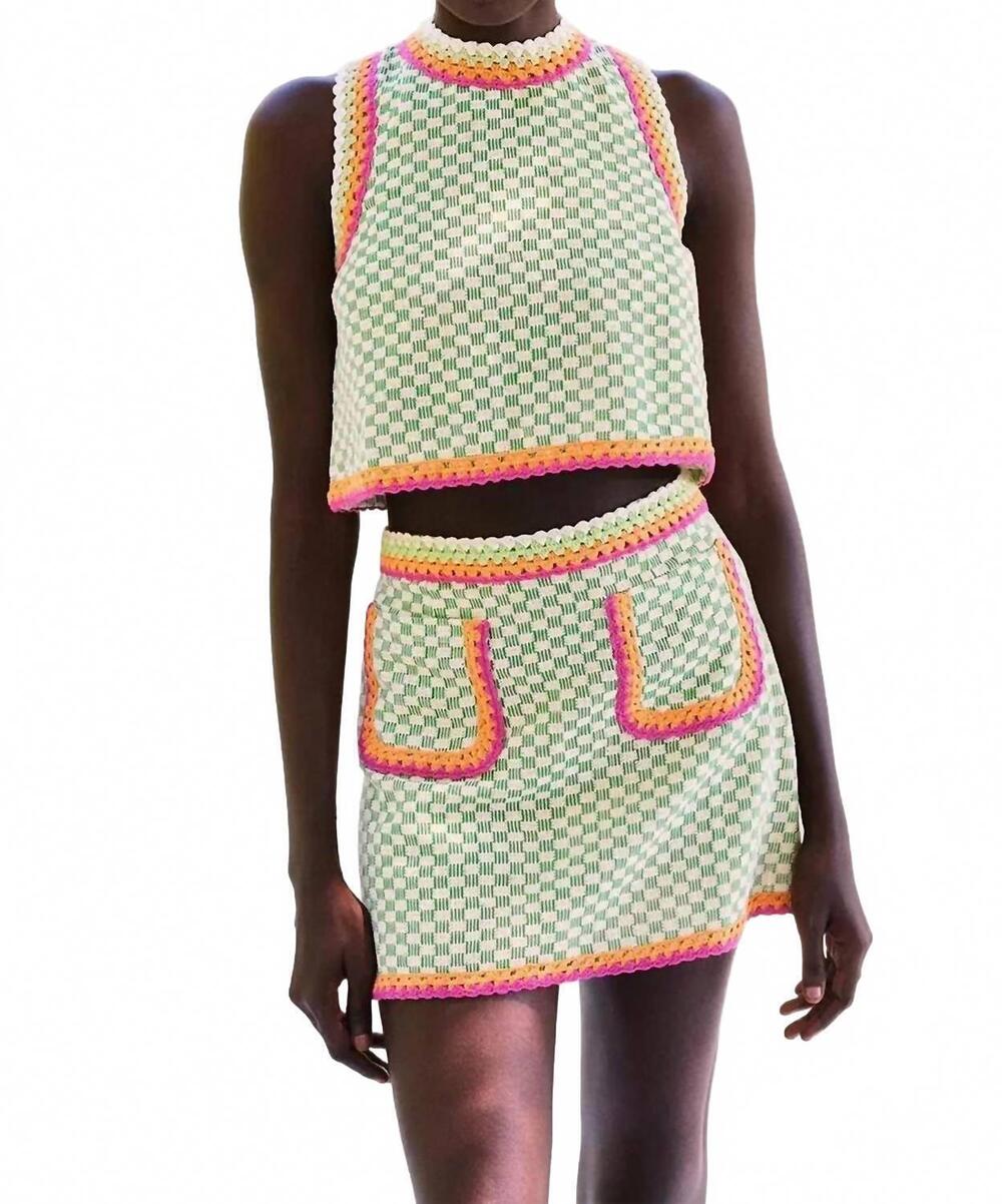 NEW SAYLOR leanne check mini set in green